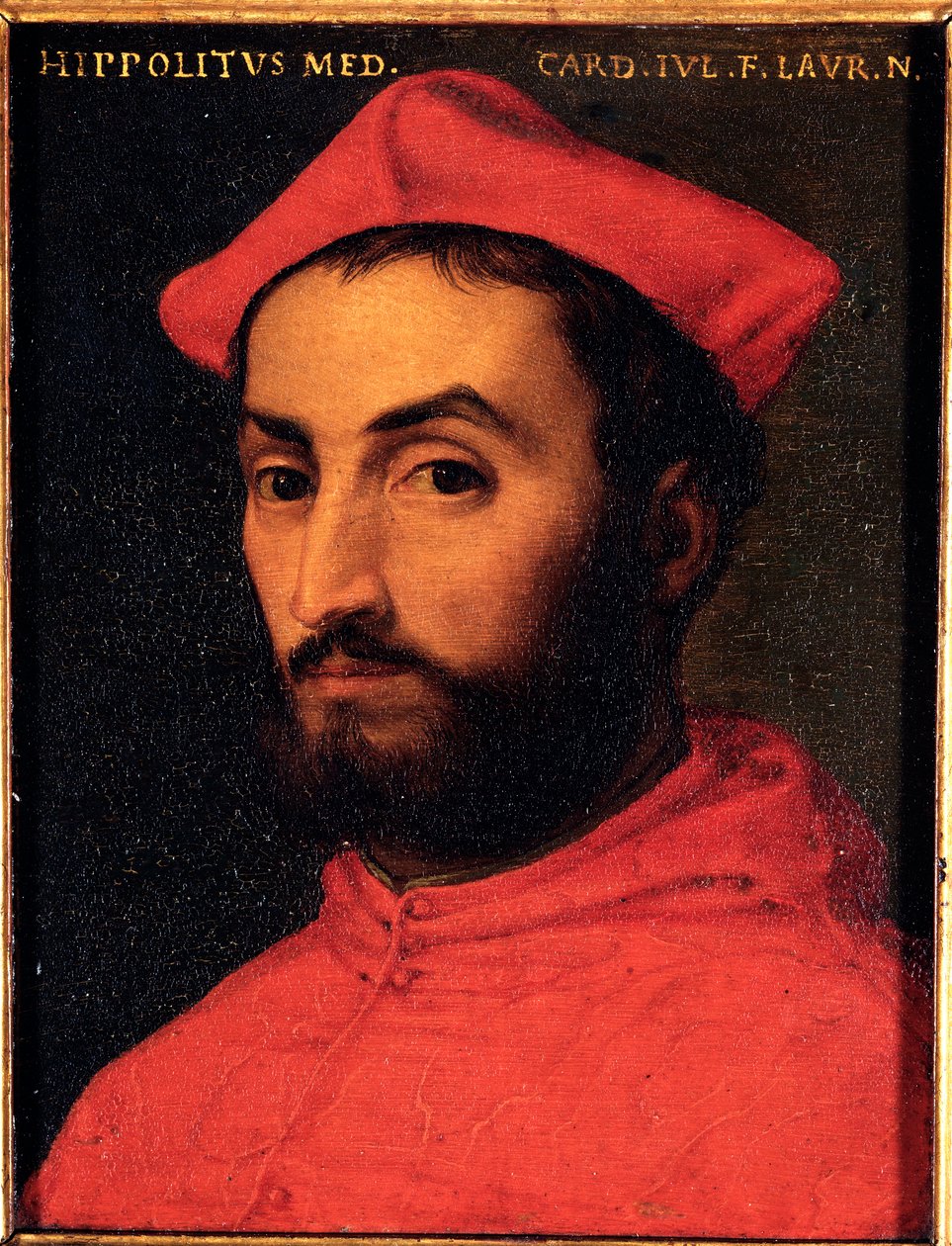 Portret van Kardinaal Ippolito de Medici (1511-1535) Schilderij door Allori Angelo di Cosimo, genaamd Bronzino (1503-1572) - 16e eeuw door Agnolo Bronzino