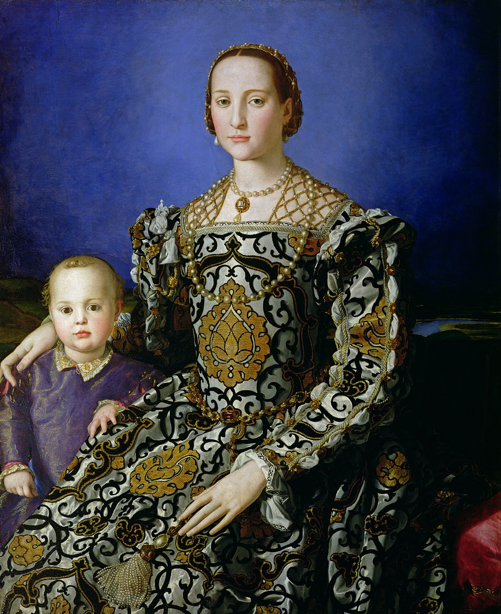 Portret van Eleonora van Toledo en haar zoon, Giovanni de Medici, ca. 1544-45 door Agnolo Bronzino
