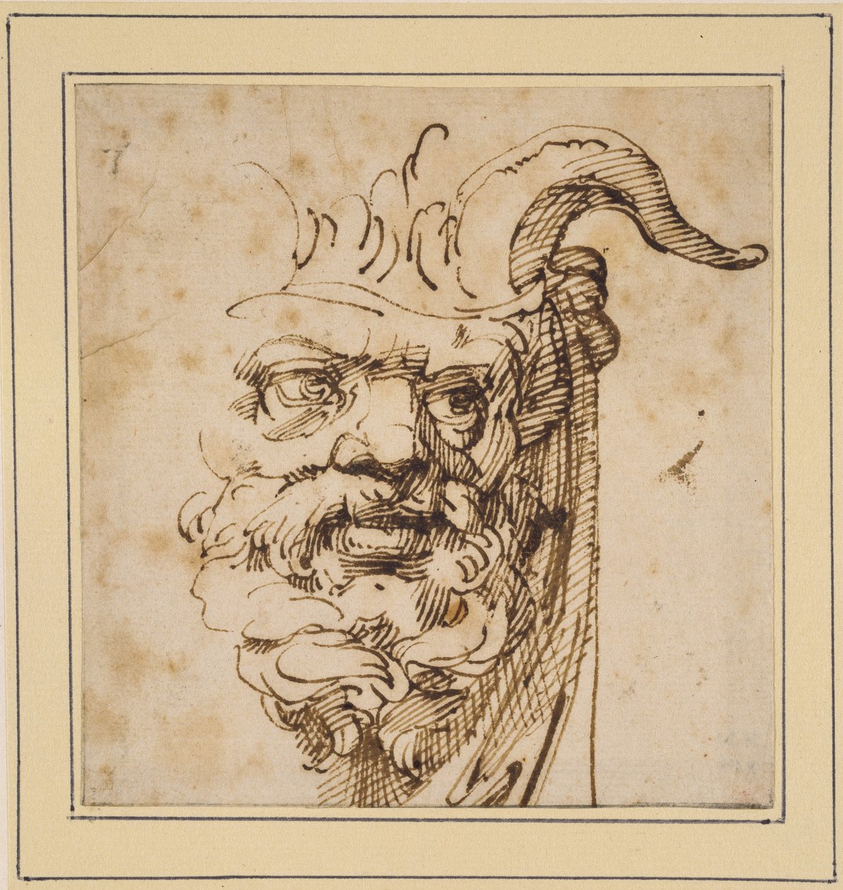 Een sylvan masker door Agostino Carracci