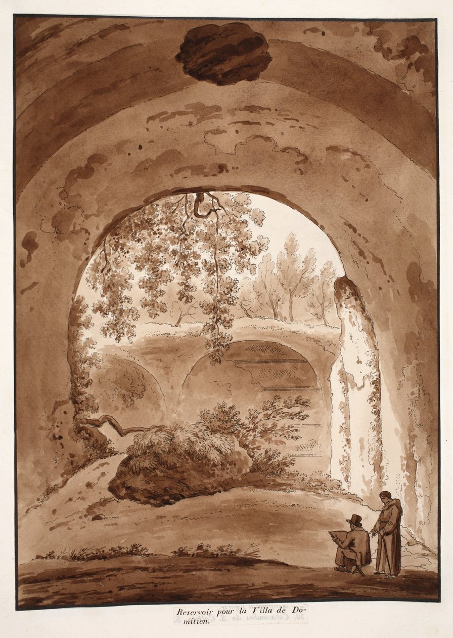Reservoir voor de villa van Domitianus, 1833 door Agostino Tofanelli