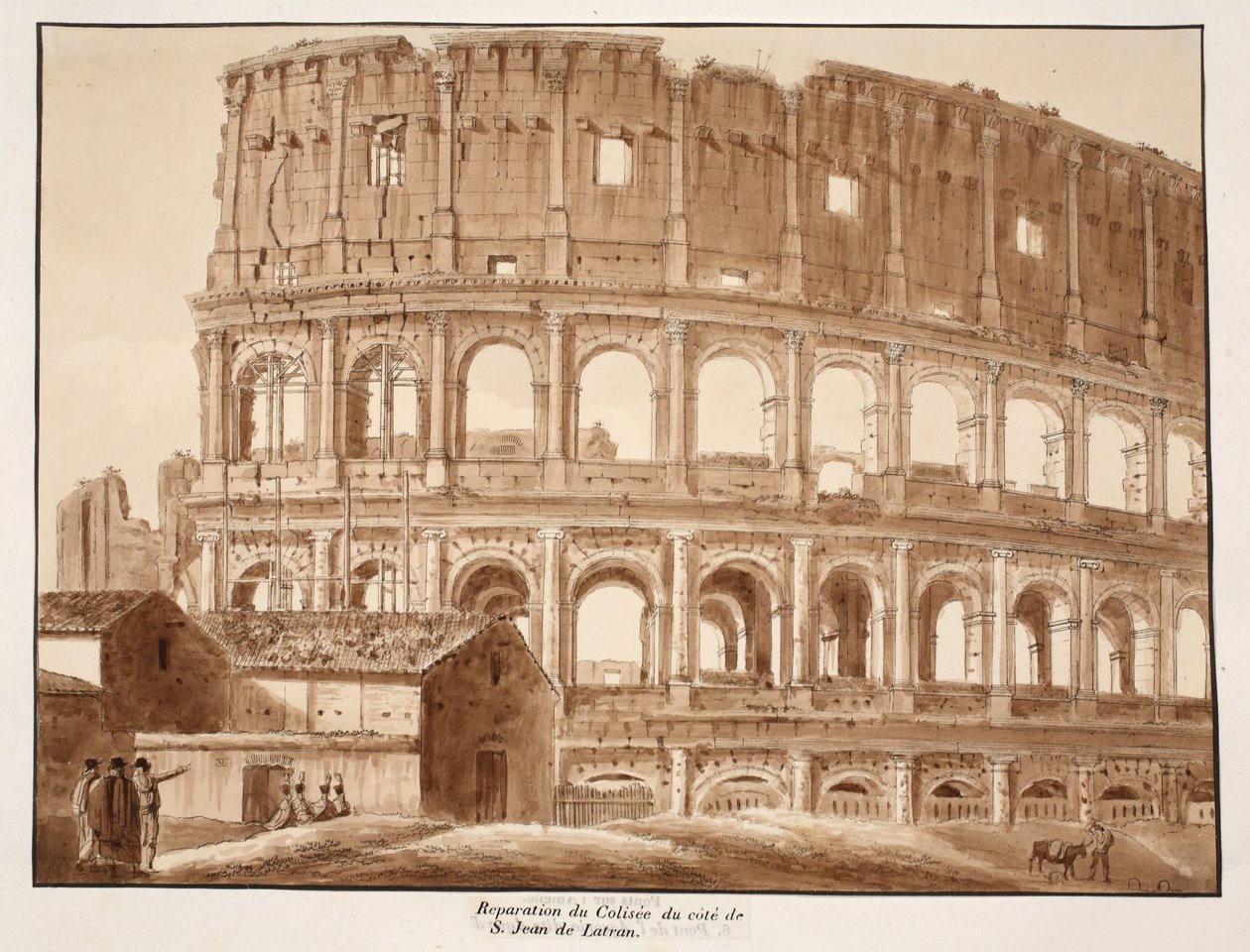 Restauratie van het Colosseum vanaf de kant van Sint-Jan van Lateranen, 1833 door Agostino Tofanelli