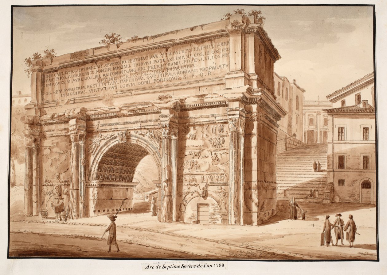De boog van Septimius Severus in het jaar 1788, 1833 door Agostino Tofanelli