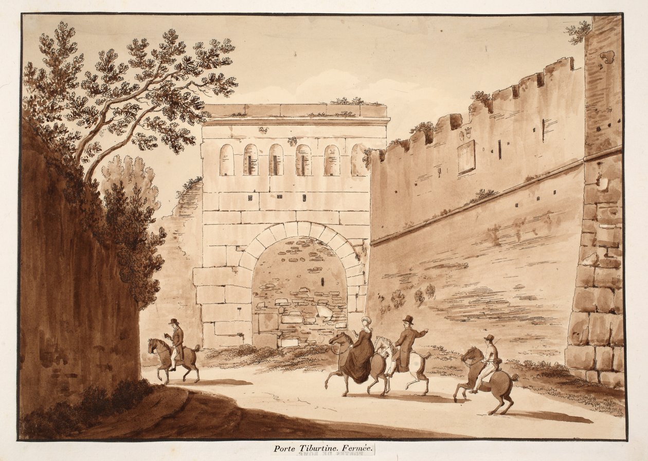 De Porta Tiburtina, gesloten, 1833 door Agostino Tofanelli