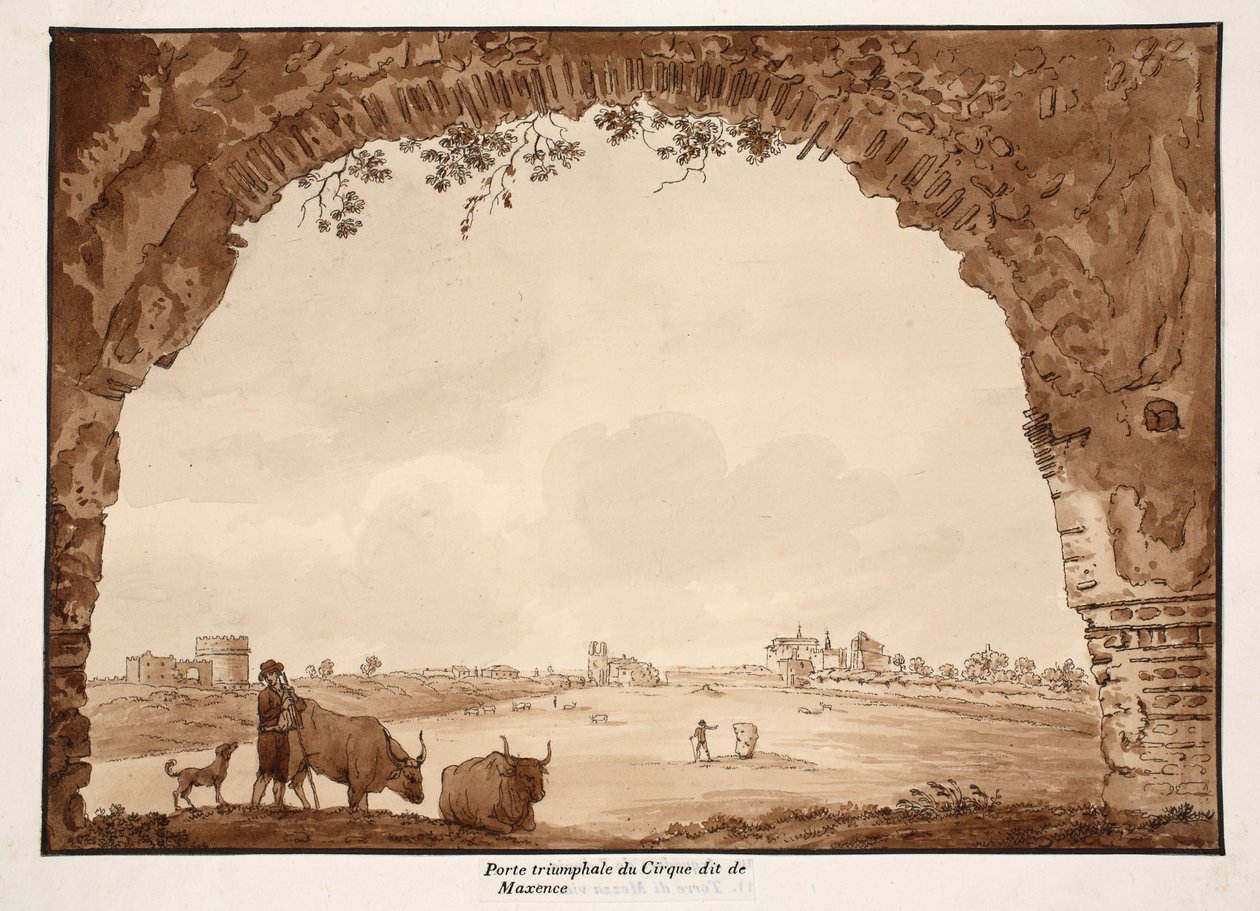 De Triomfboog van het Circus van Maxentius, 1833 door Agostino Tofanelli