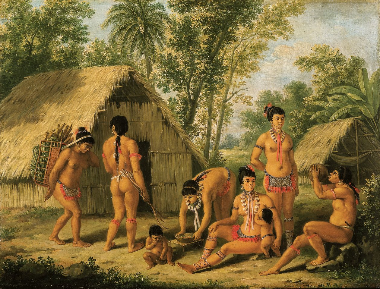 Een familie van Charaibes op het eiland St. Vincent door Agostino Brunias