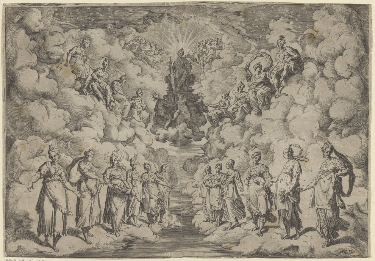 Harmonie van de sferen door Agostino Carracci