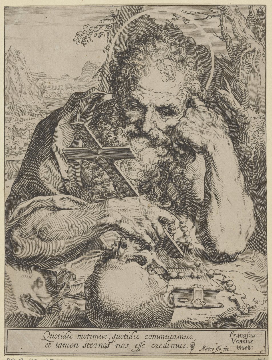 Heilige Hieronymus door Agostino Carracci