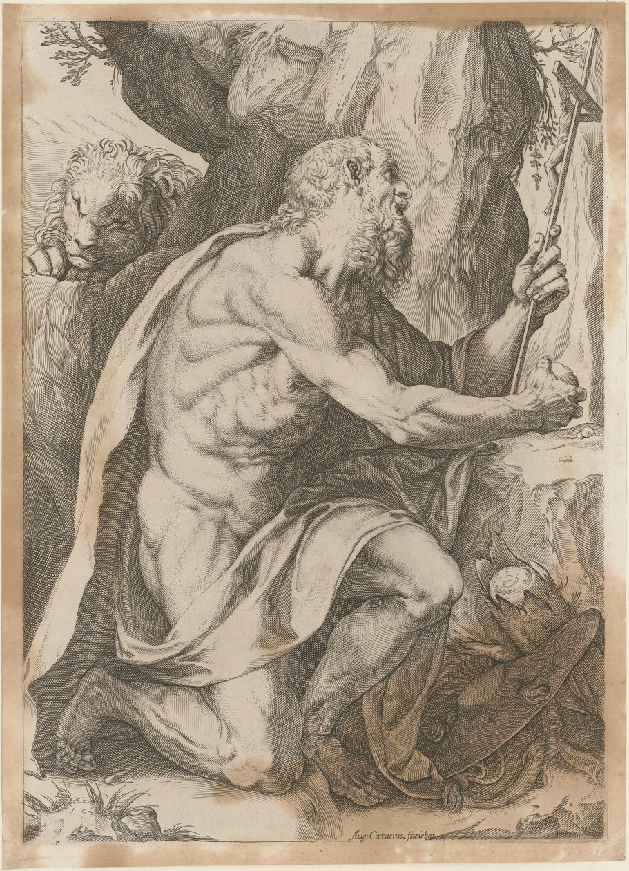 Sint-Hiëronymus door Agostino Carracci