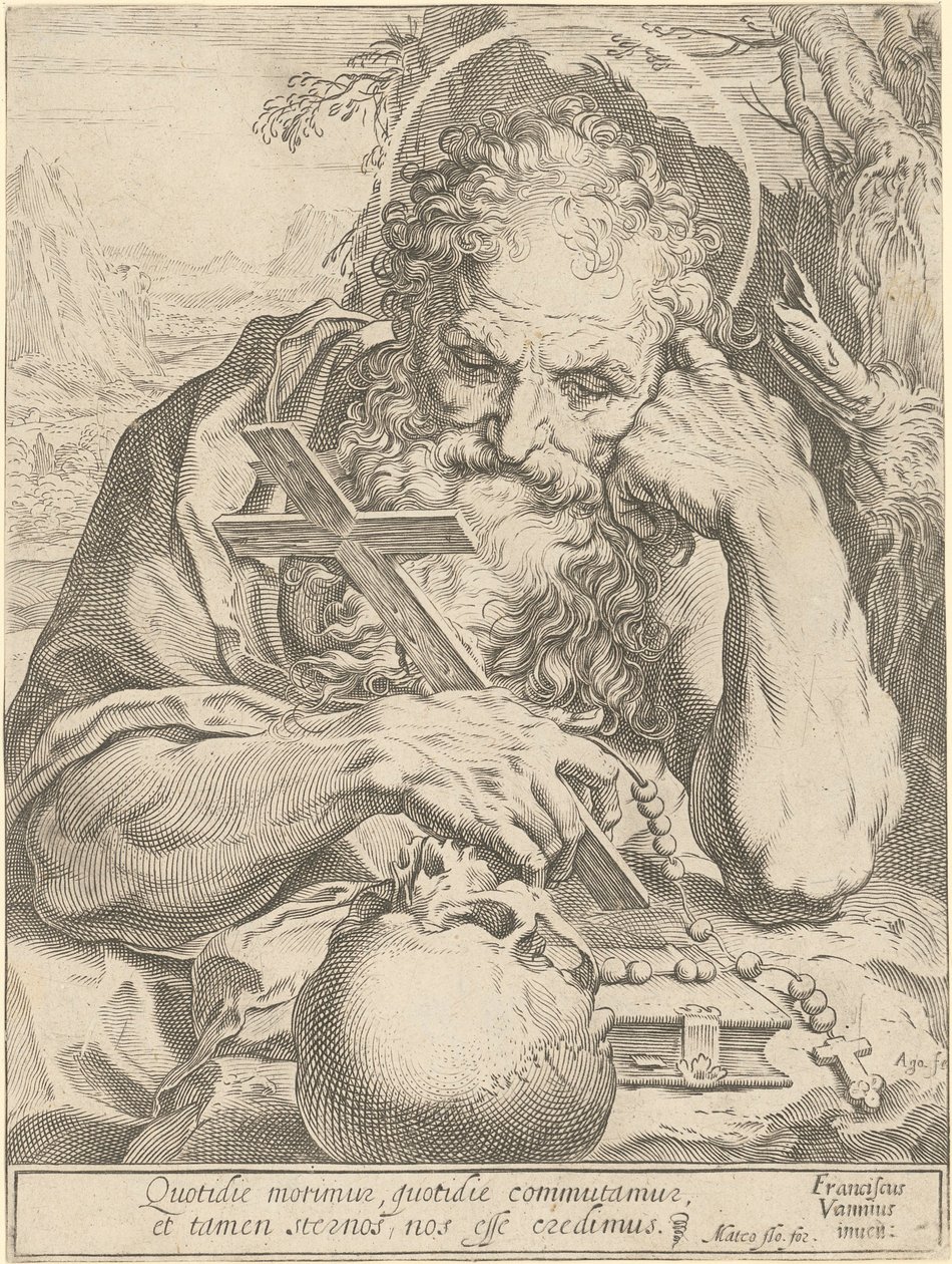 Sint-Hiëronymus door Agostino Carracci
