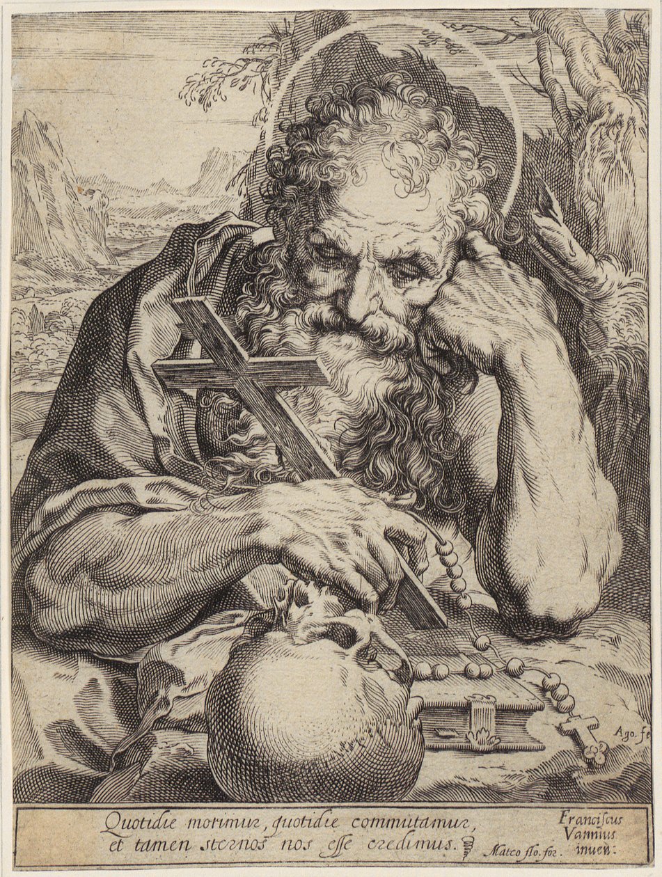 Sint-Hiëronymus door Agostino Carracci