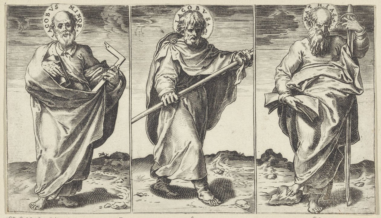 Jakobus de Mindere, Jakobus de Meerdere en Mattias door Agostino Carracci