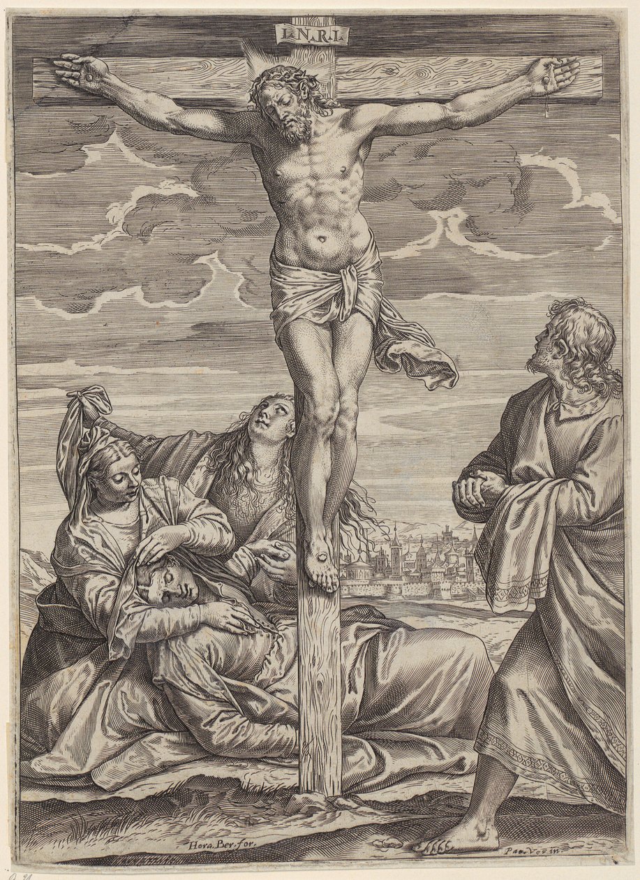 Kruisiging door Agostino Carracci