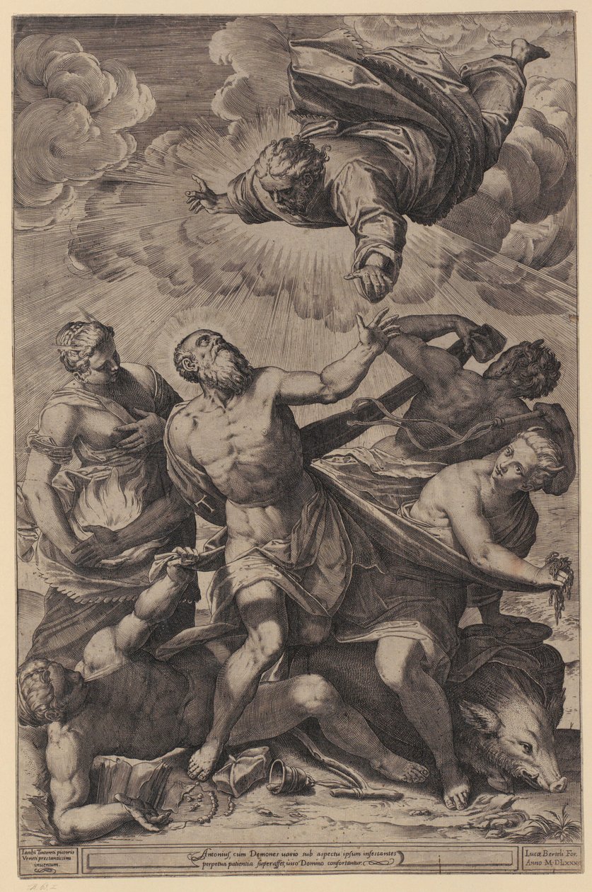 De mystieke bruiloft van de heilige Catharina door Agostino Carracci