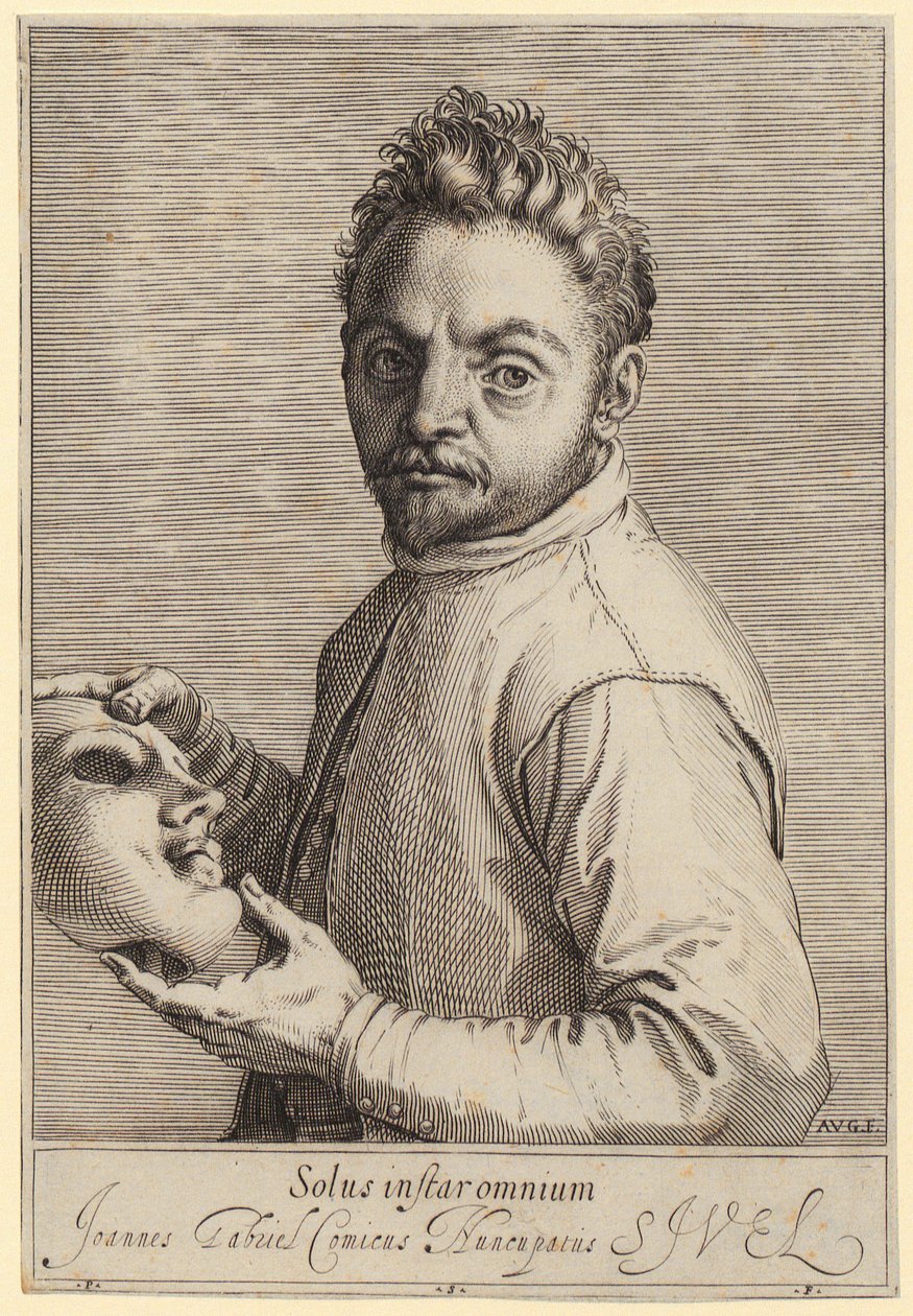 Portret van Giovanni Gabrielli, genoemd „Il Sivello“ door Agostino Carracci