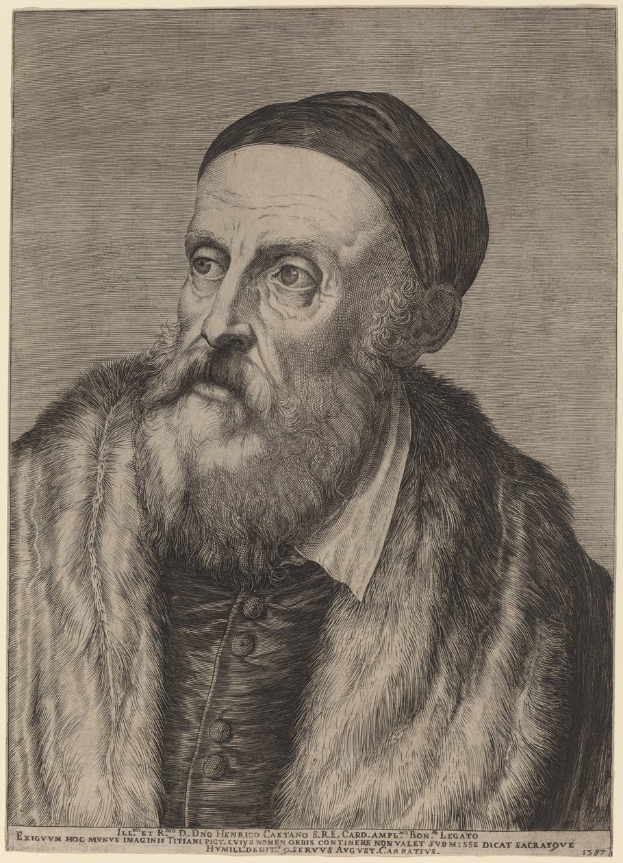 Titiaan door Agostino Carracci after Titian