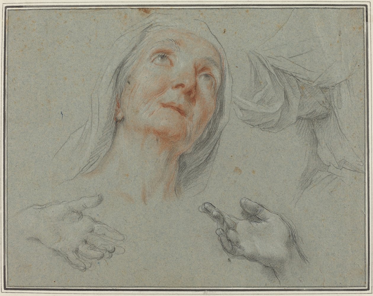 Studies voor Sint Anna in "Opvoeding van de Maagd" door Agostino Masucci