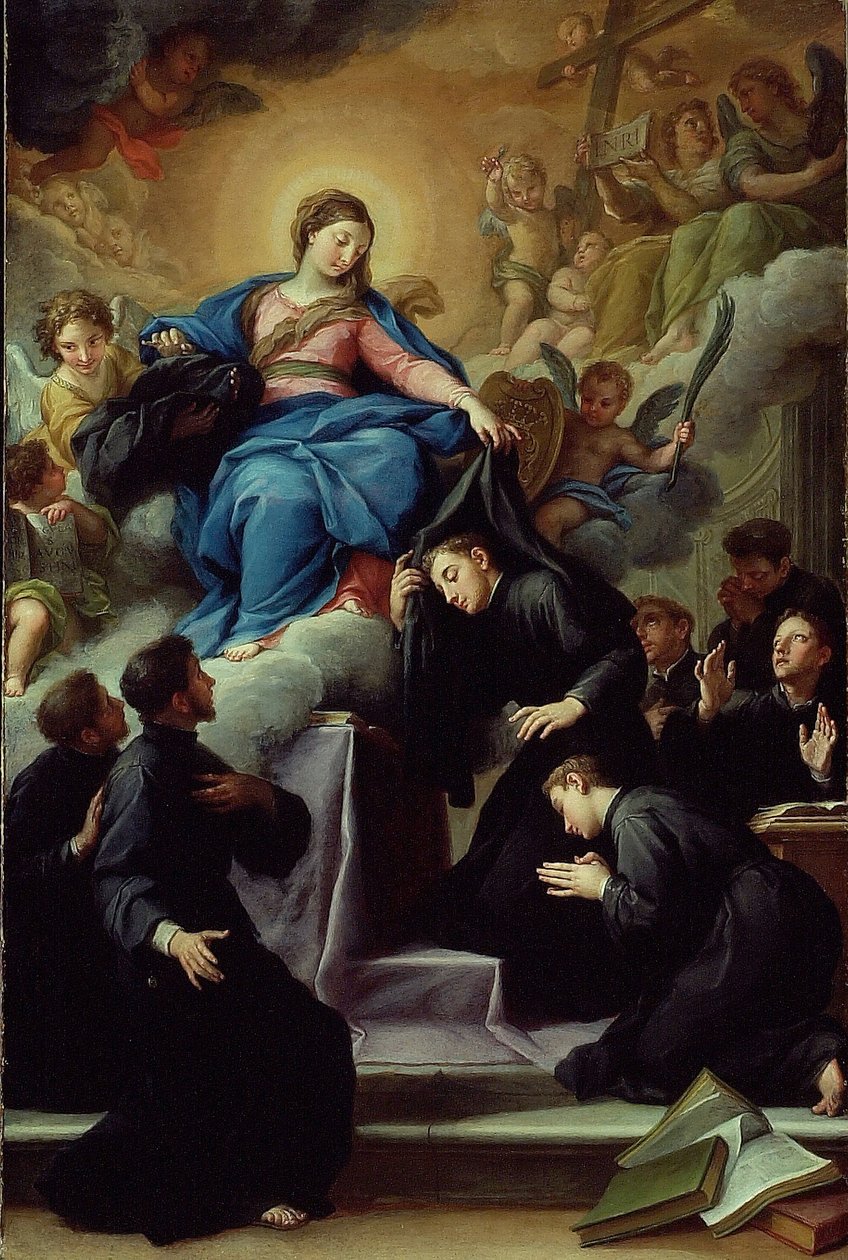 De Madonna met de Zeven Stichters van de Servietenorde door Agostino Masucci