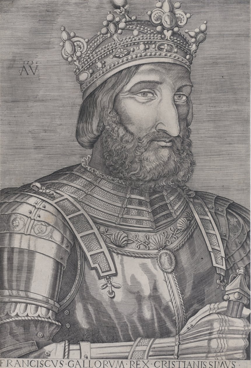 Francois I, koning van Frankrijk door Agostino Veneziano
