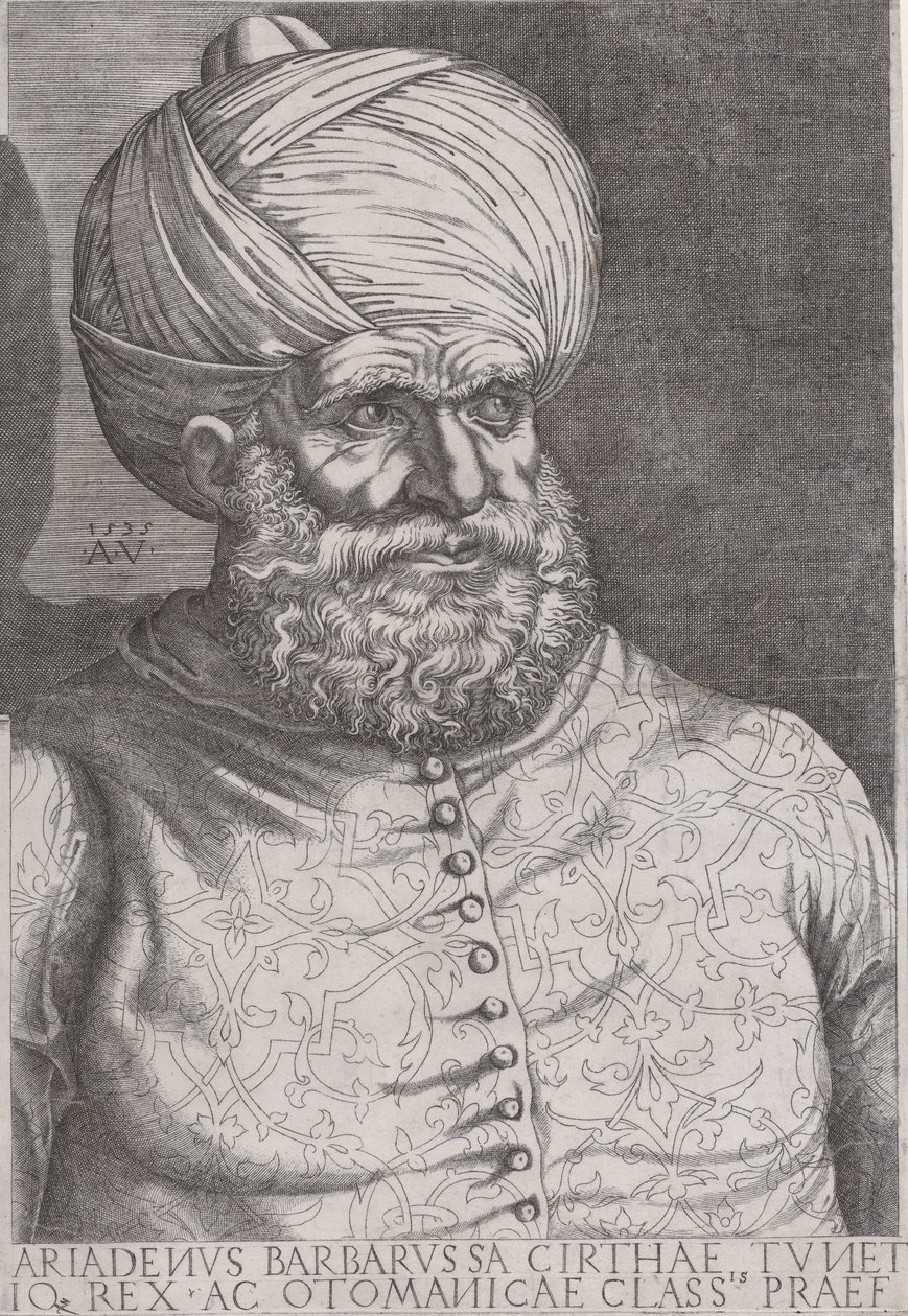 Portret van Barbarossa, 1535 door Agostino Veneziano