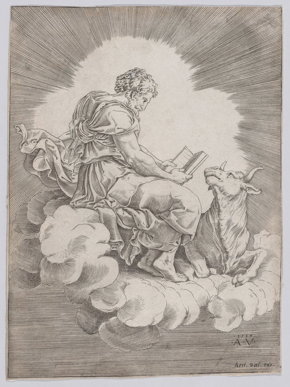 Sint Lucas, 1518 door Agostino Veneziano