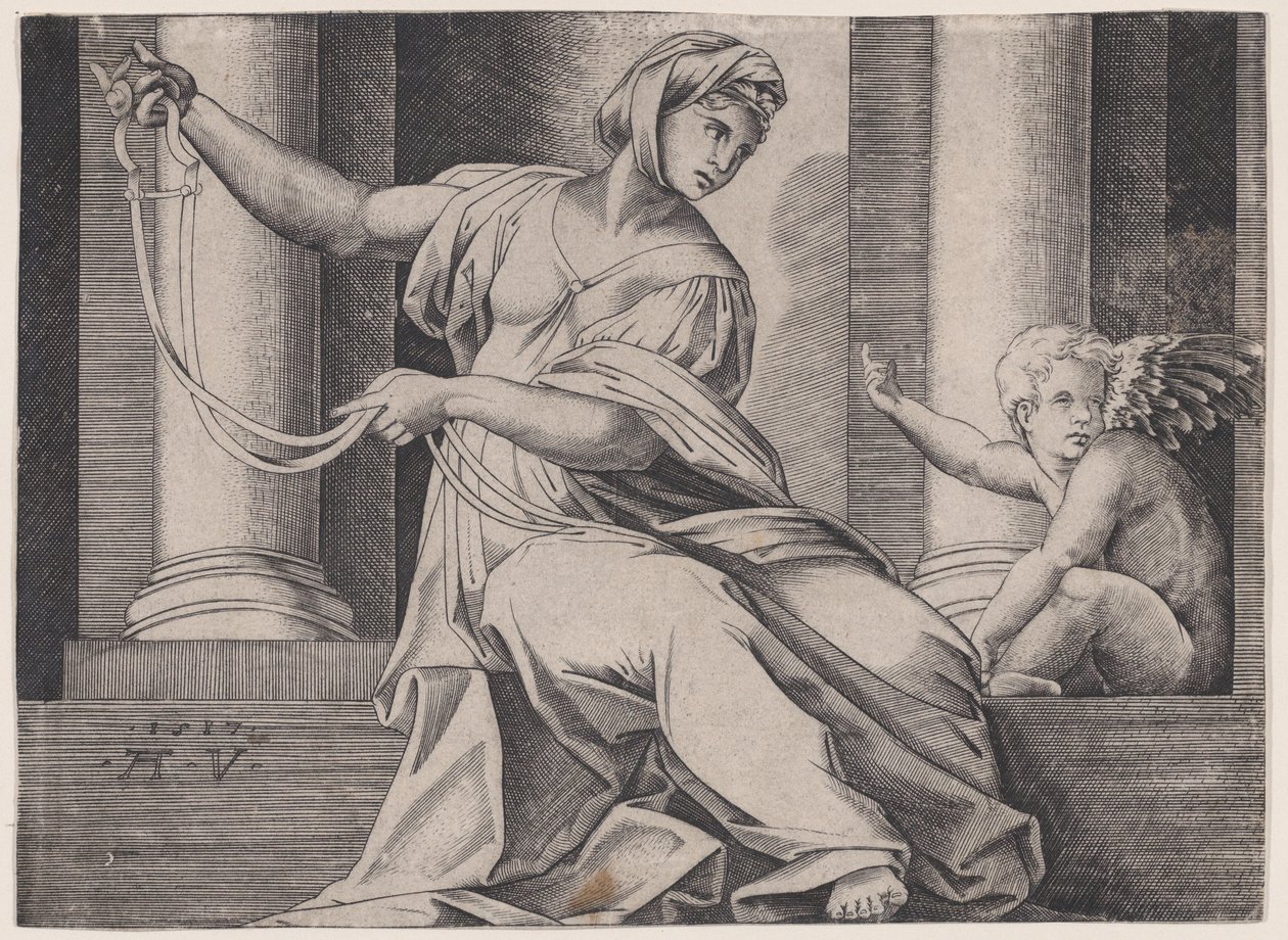 Matigheid, gedateerd 1517 door Agostino Veneziano
