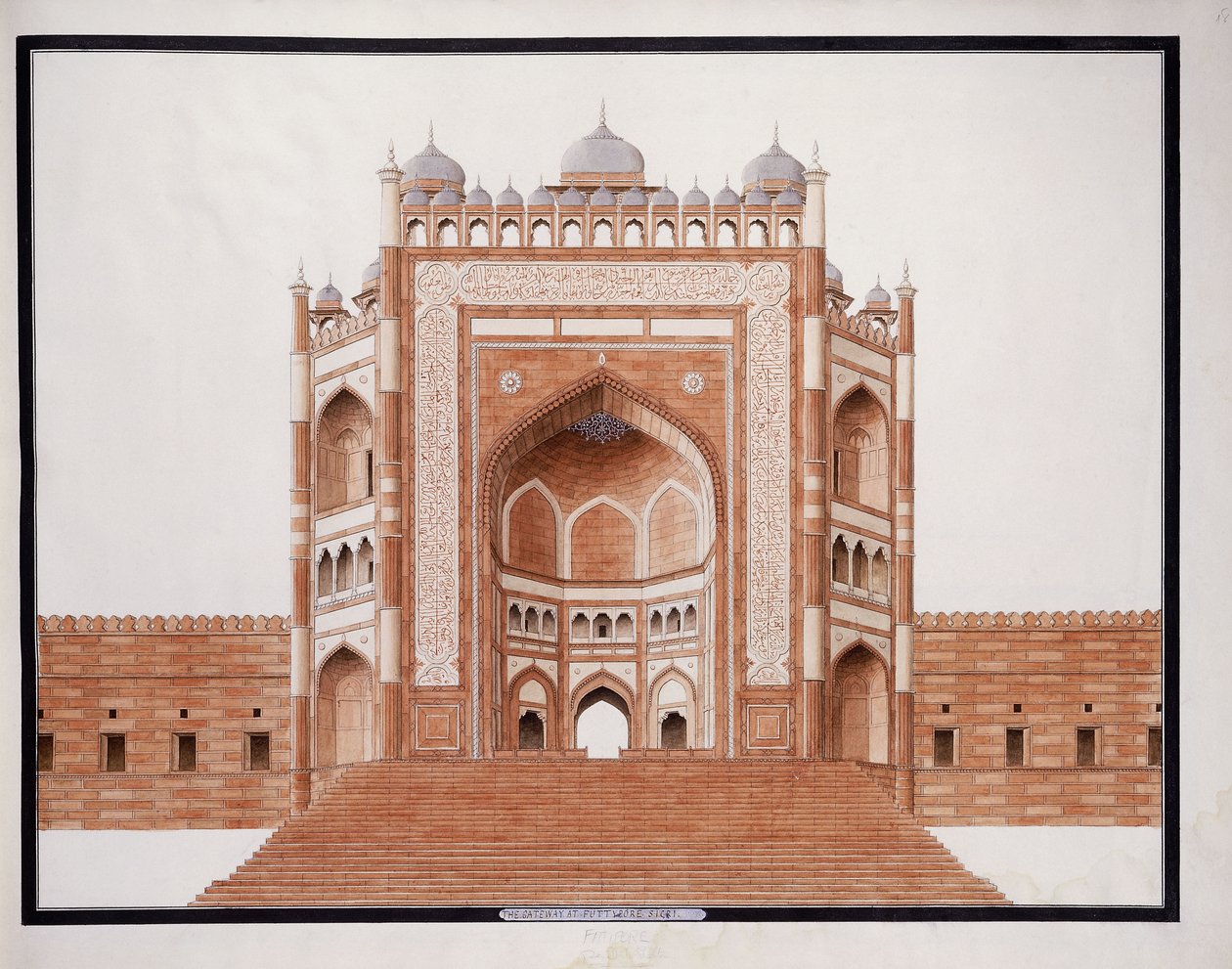 De Poort bij Futtypore, Sicri, ca. 1815 door Agra School