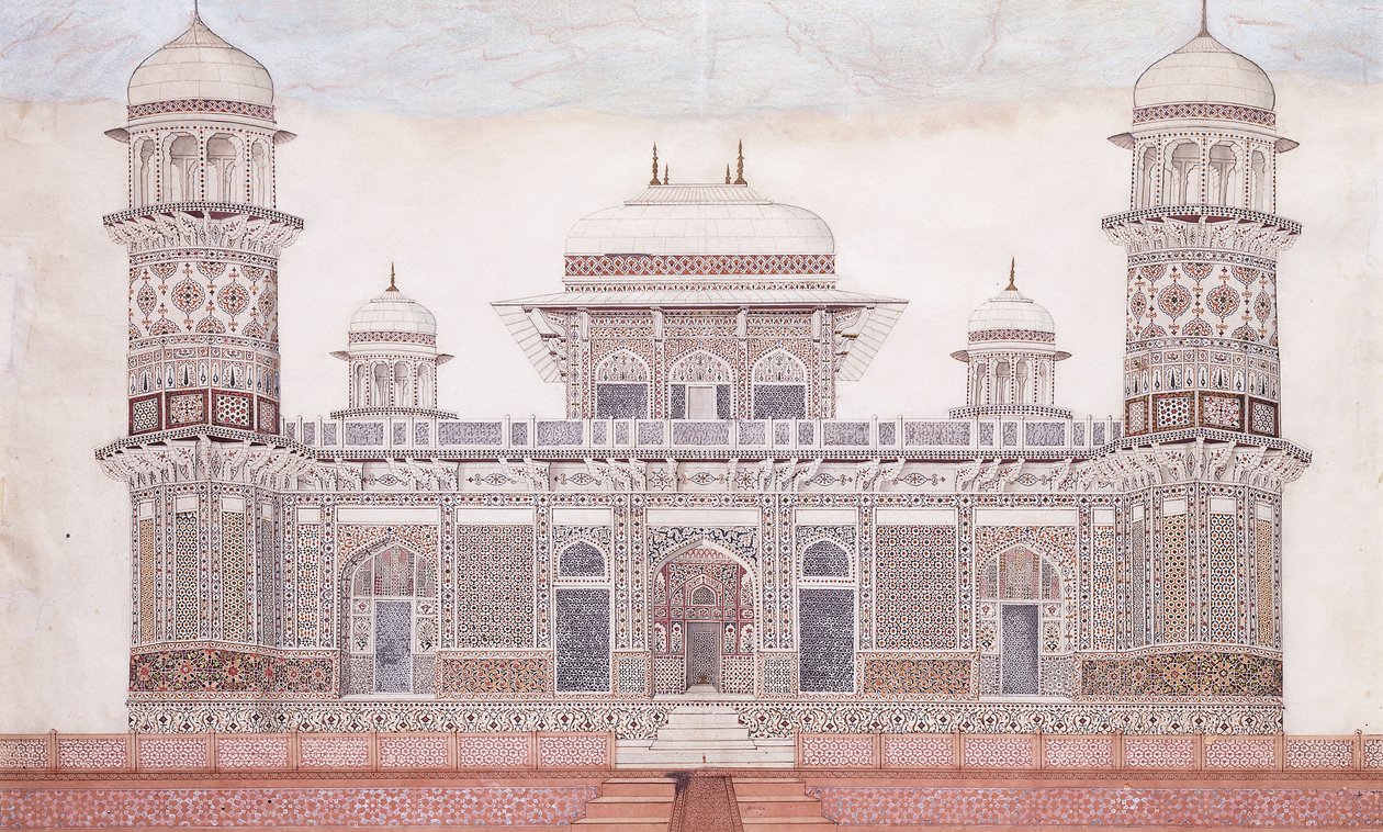 Het Graf van de Itmad-ud-daula door Agra School