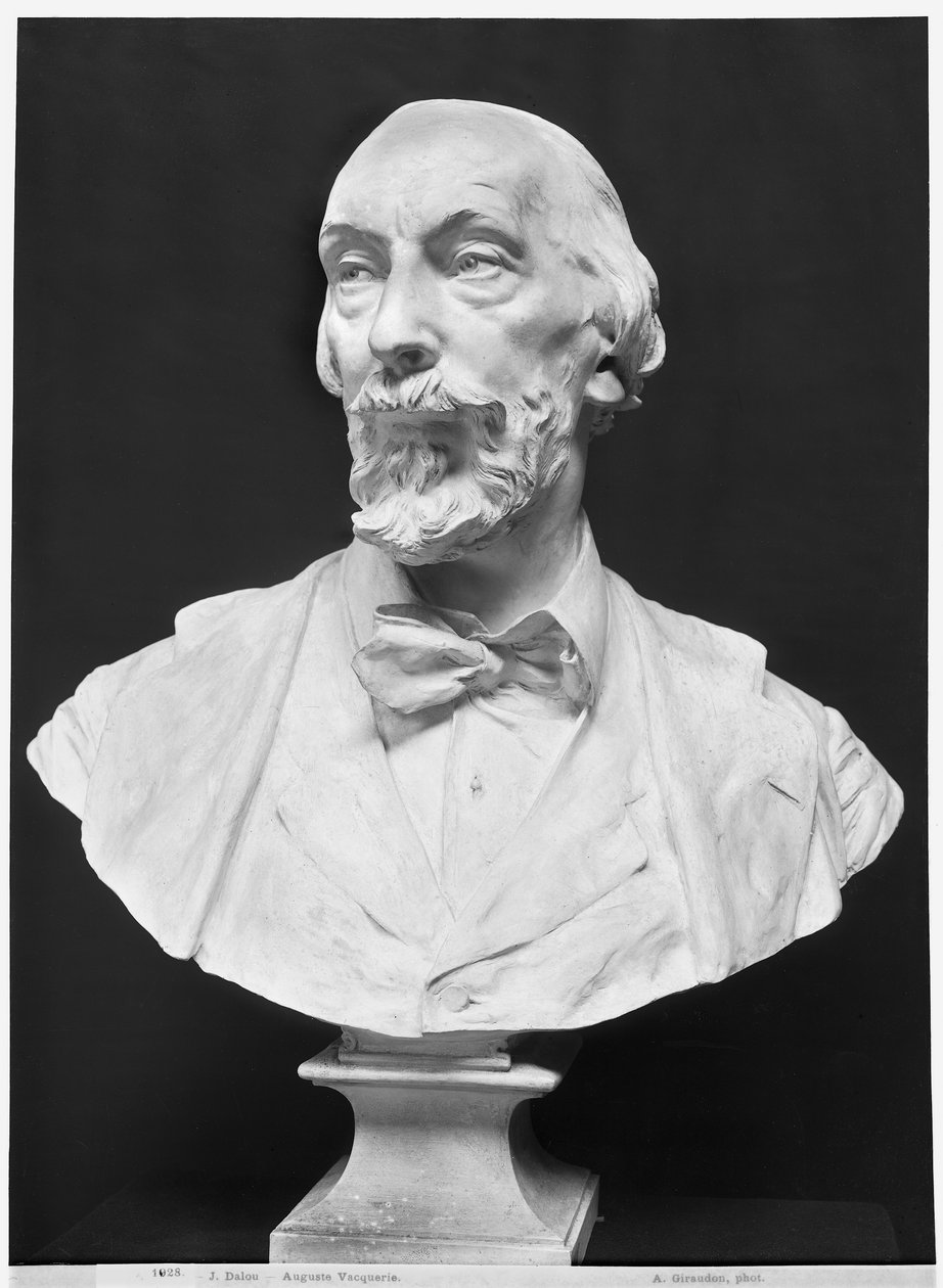 Buste van Auguste Vacquerie (1819-95) (gips) door Aime Jules Dalou
