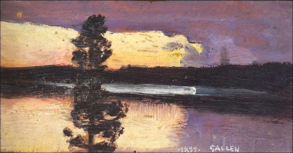 Zonsondergang door Akseli Gallen Kallela