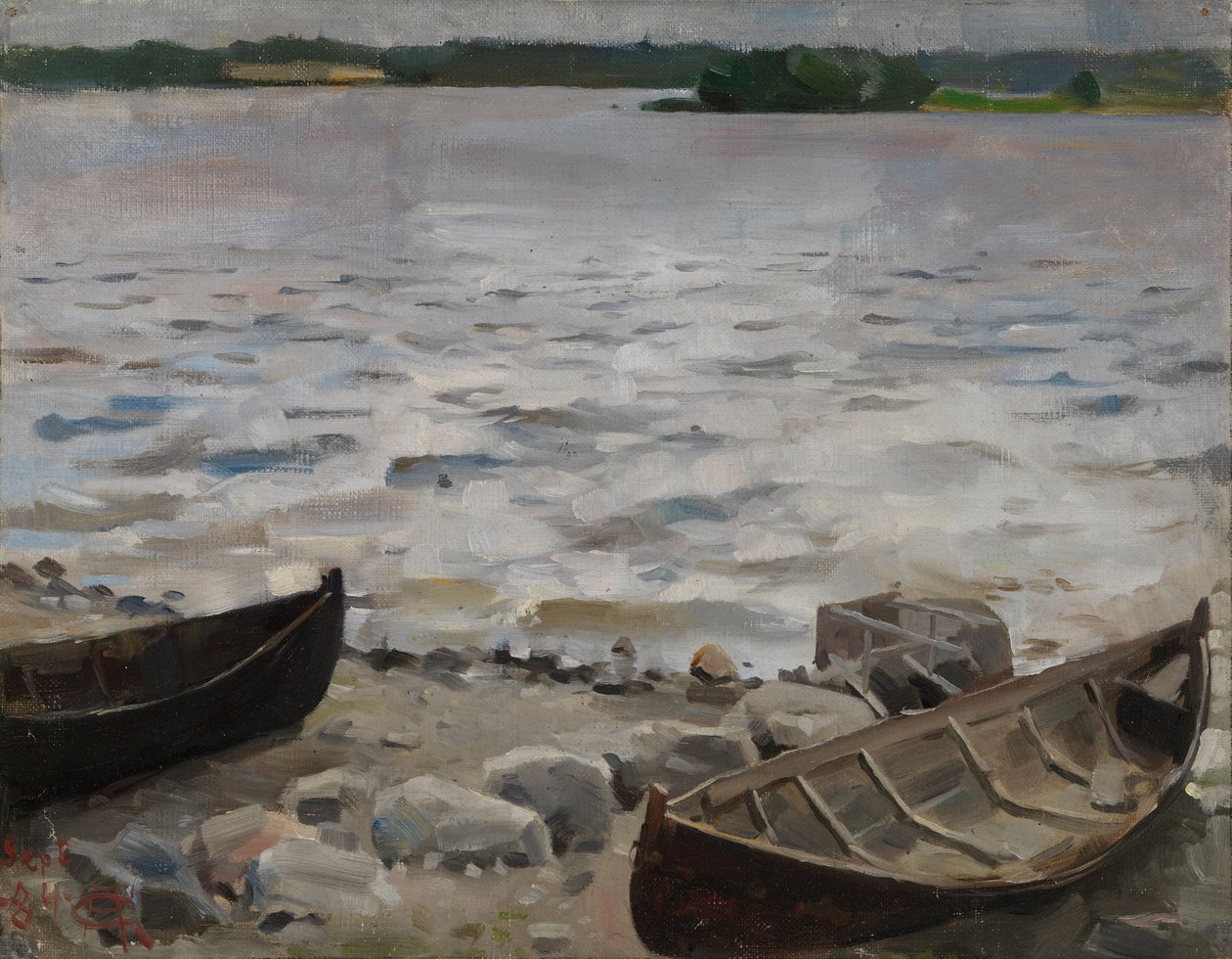 Boten aan de oever door Akseli Gallen-Kallela