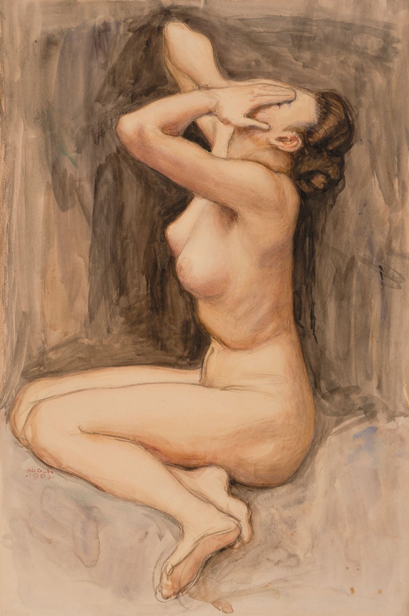 Wanhoop, studie voor het schilderij „Aan de rivier van Tuonela”, Mausoleum van Jusélius door Akseli Gallen-Kallela