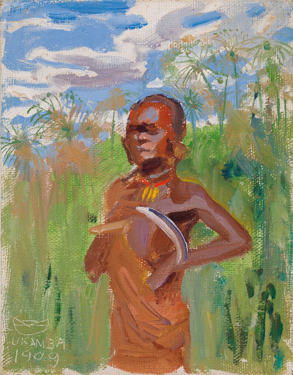 Kikuyu in Papyrus Reeds door Akseli Gallen-Kallela