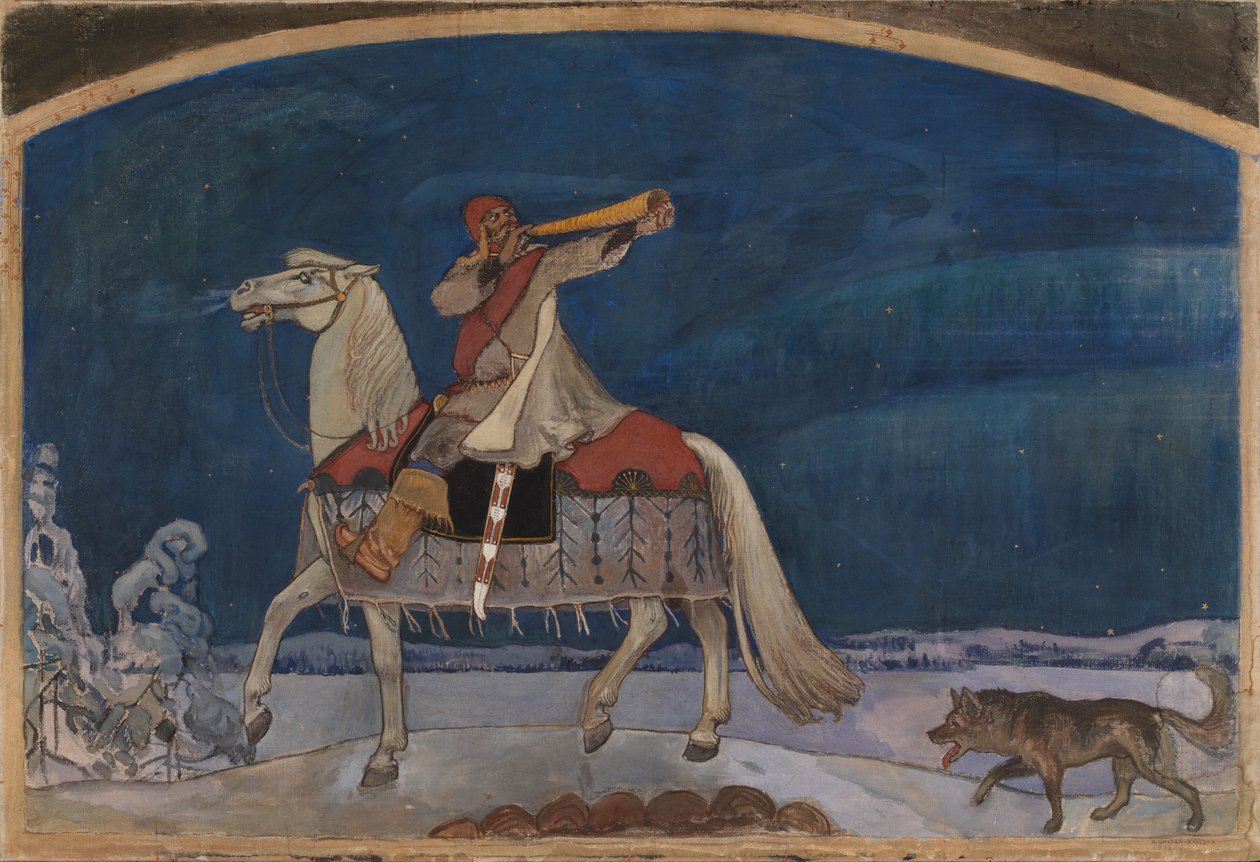 Kullervo trekt ten strijde door Akseli Gallen-Kallela
