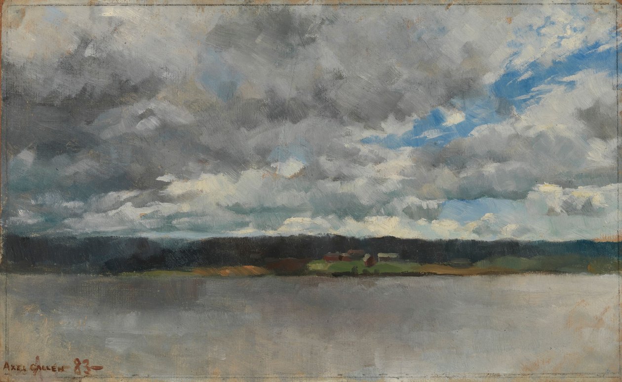 Regenwolken boven een merenlandschap door Akseli Gallen-Kallela