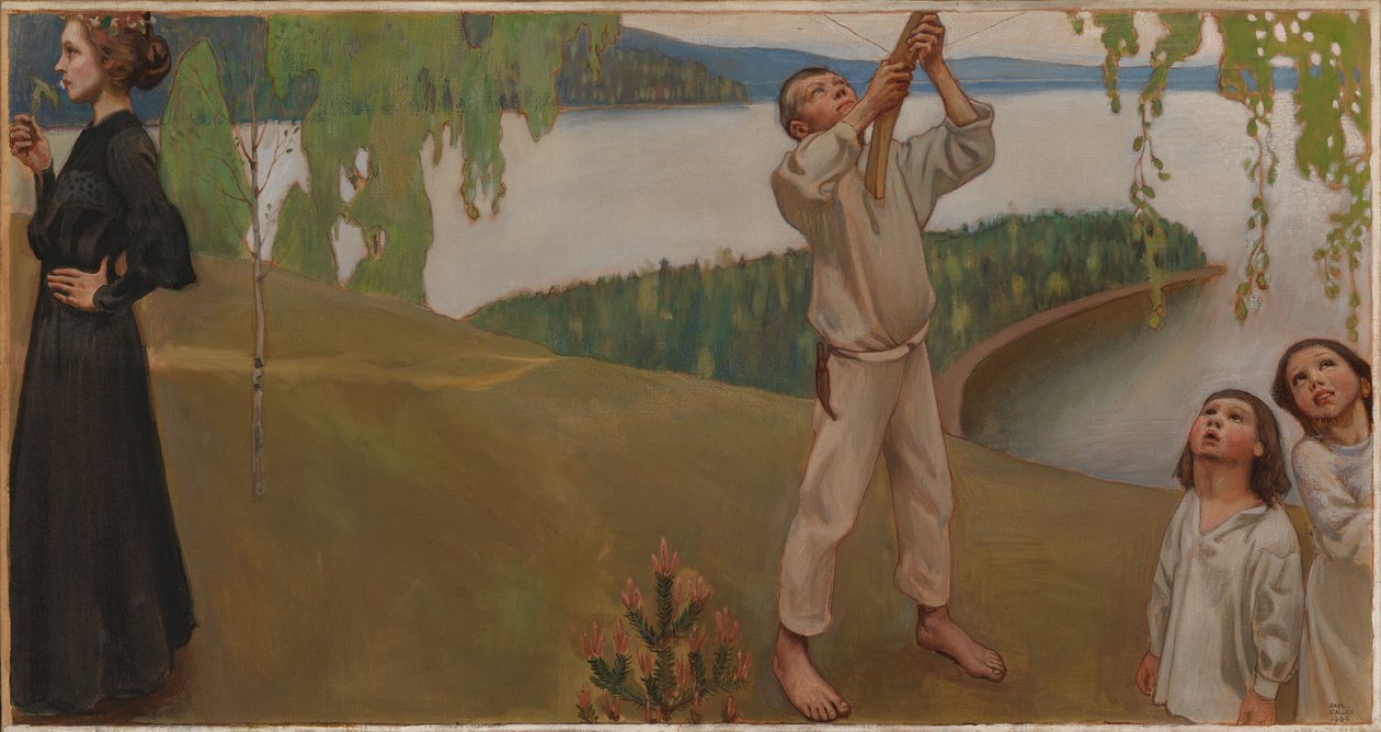 Lente, studie voor de fresco’s in het Jusélius-mausoleum door Akseli Gallen-Kallela