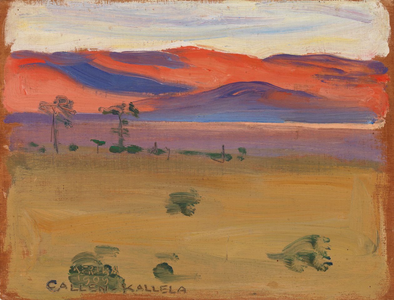 Zonsondergang op de savanne door Akseli Gallen-Kallela