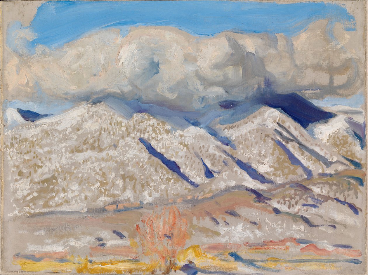 De Taos-bergen gehuld in wolken door Akseli Gallen-Kallela