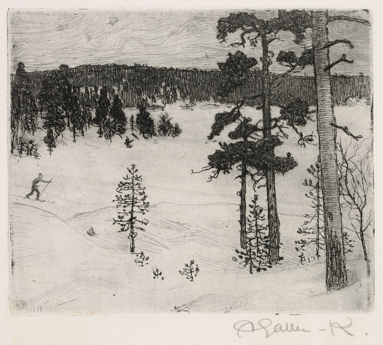 De donkere sluier van de winter door Akseli Gallen-Kallela