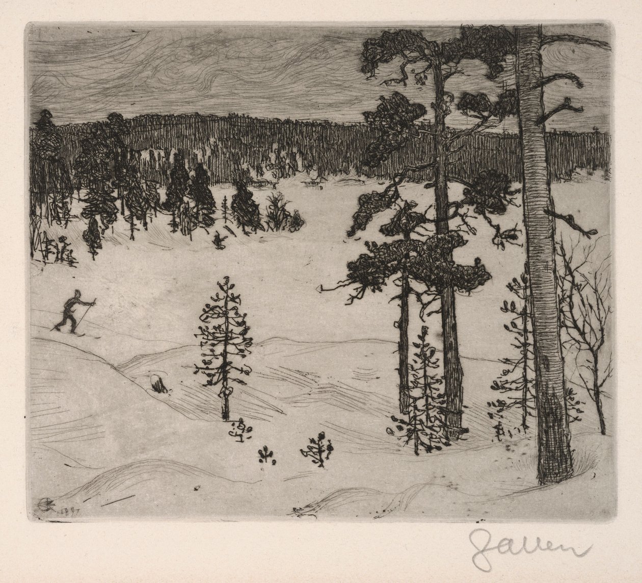 De donkere sluier van de winter door Akseli Gallen-Kallela