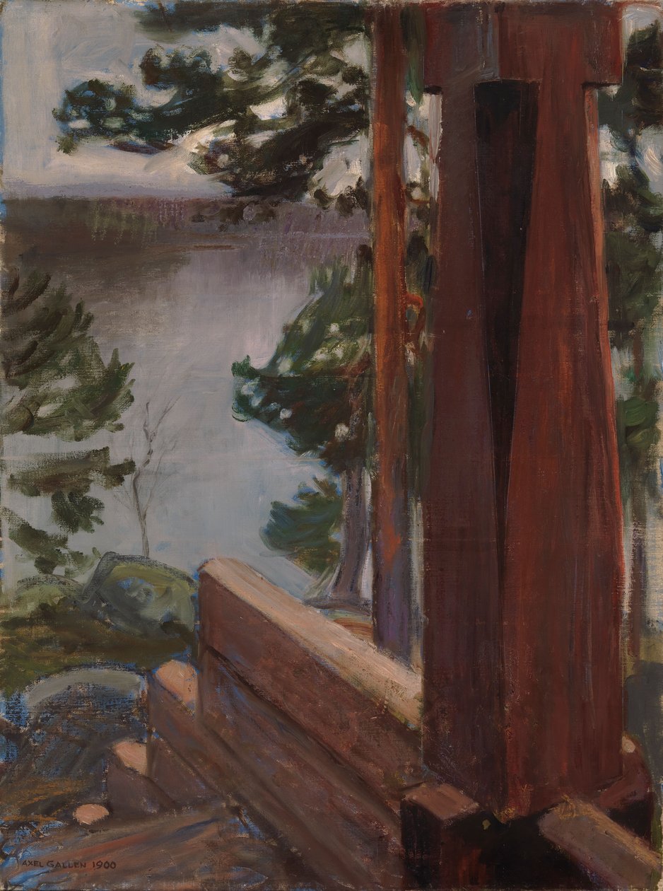 De veranda van Kalela door Akseli Gallen-Kallela