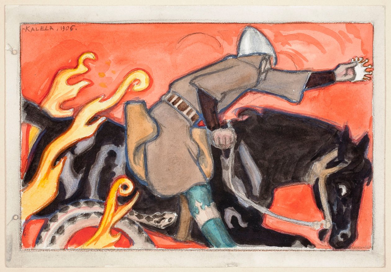 De ridder en de slangenkoning door Akseli Gallen-Kallela