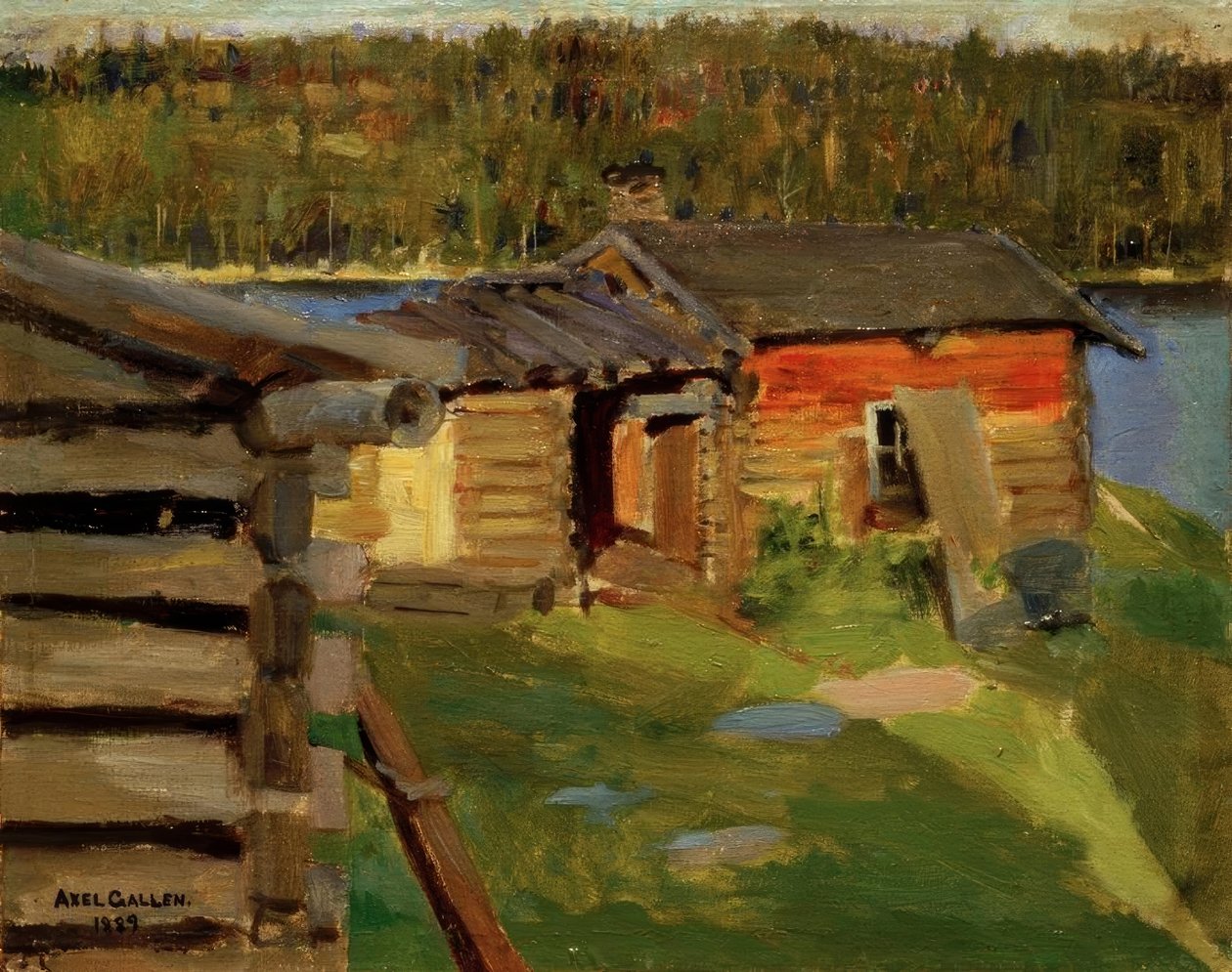De Ekola-boerderij in avondlicht door Akseli Valdemar Gallen-Kallela