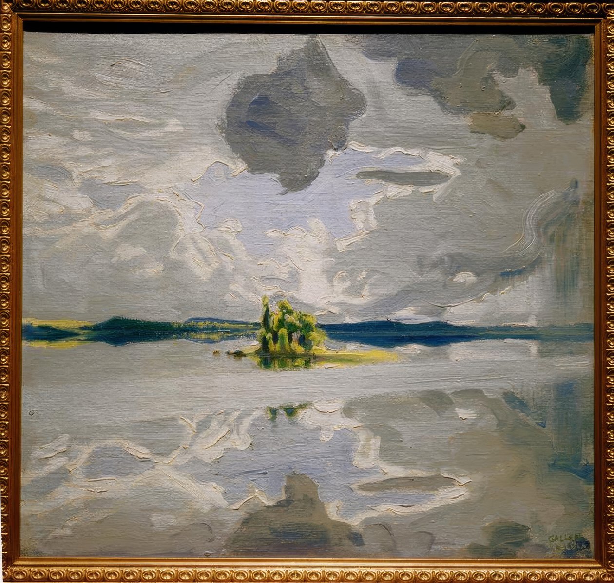 Wolken boven een meer door Akseli Valdemar Gallen Kallela