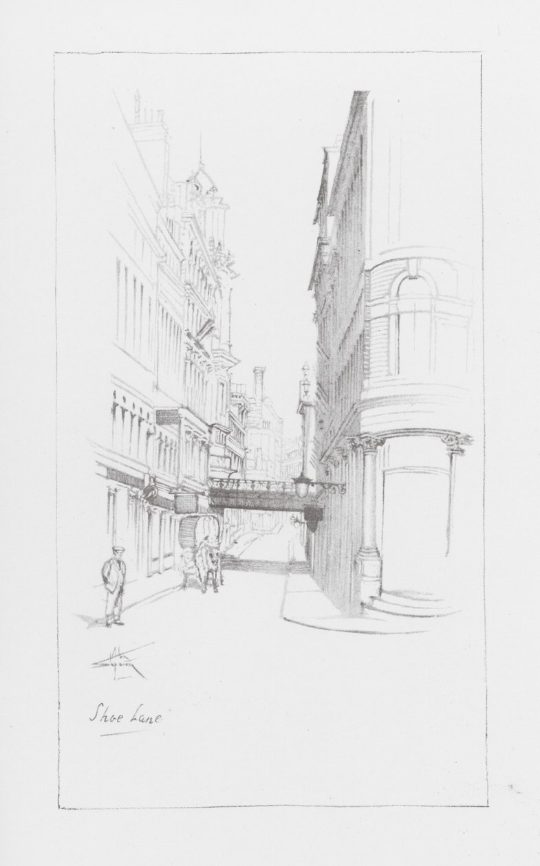 Londen Lanes: Shoe Lane (litho) door Alan Stapleton