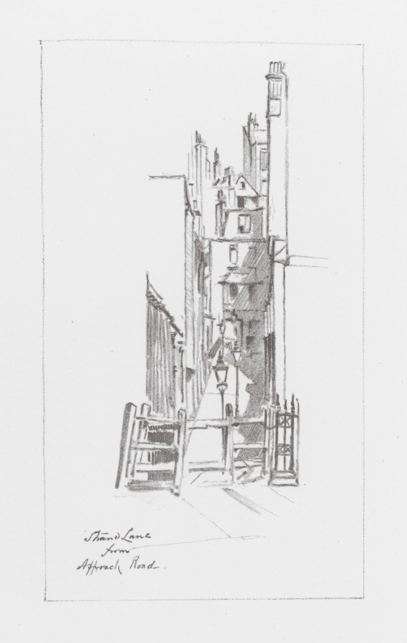 Londense straten: Strand Lane (litho) door Alan Stapleton