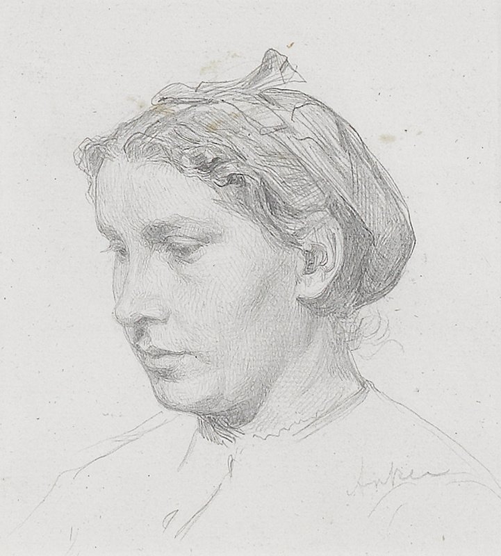 Portret van een vrouw door Albert Anker