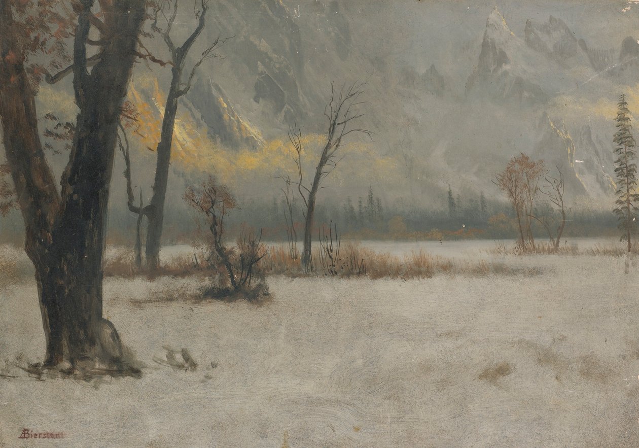 Winterlandschap door Albert Bierstadt