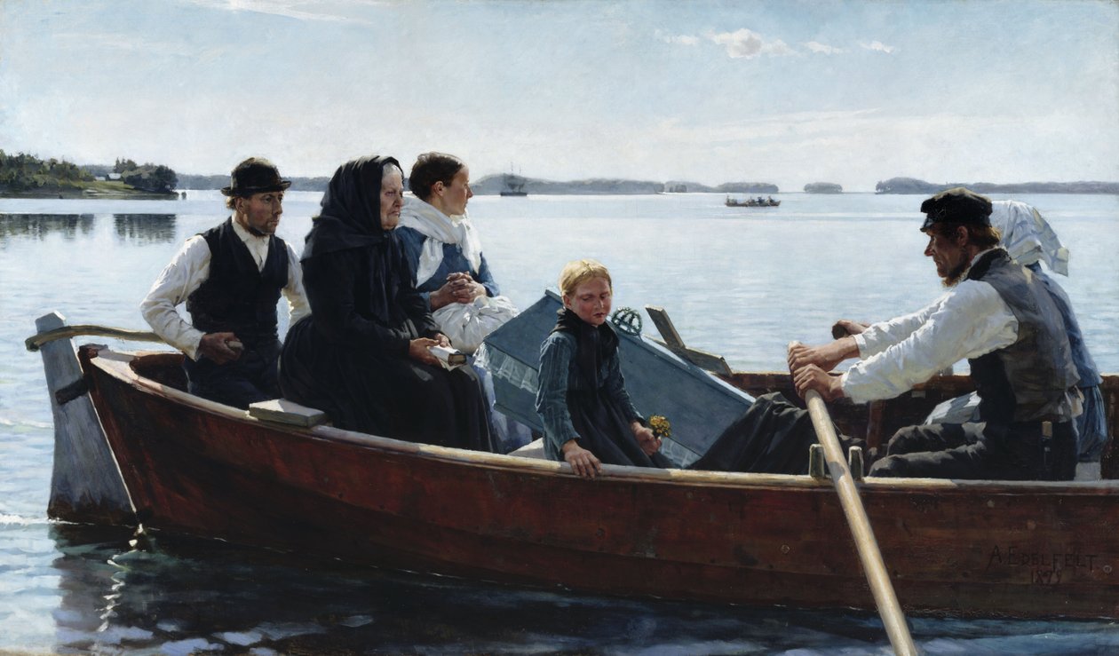 Lapsen ruumissaatto door Albert Gustaf Aristides Edelfelt
