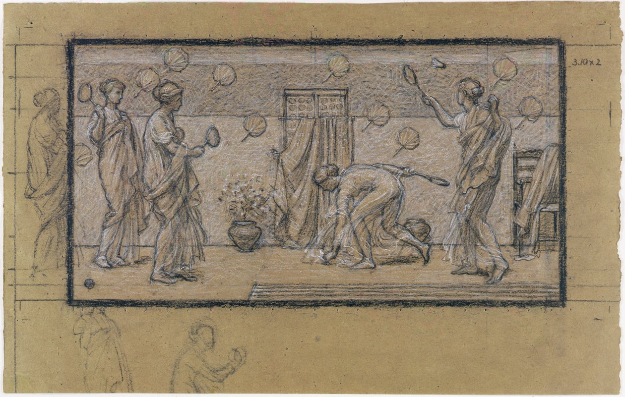 Studie voor Battledore en Shuttlecock, c.1871 door Albert Joseph Moore