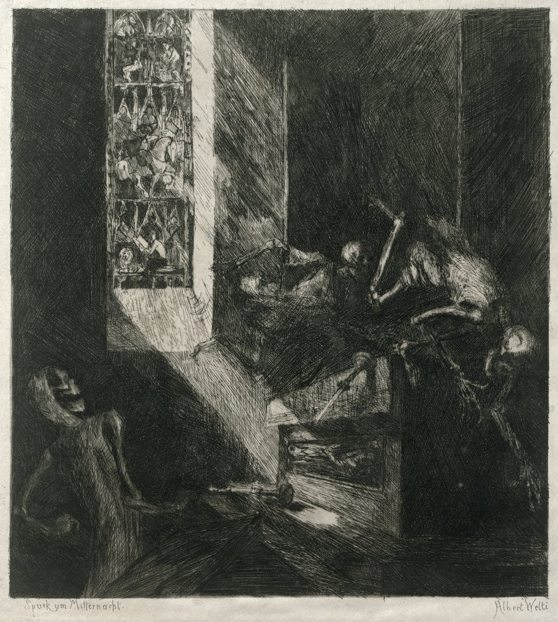 Verschijning om Middernacht, 1888 door Albert Welti